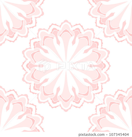 Seamless pattern with herbal hand drawn elements. Floral mandala background for textile, web, textures, prints, stationery, scrapbook 107345404