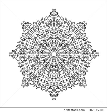 Ornament black mandala. Ornament black mandala. 107345406