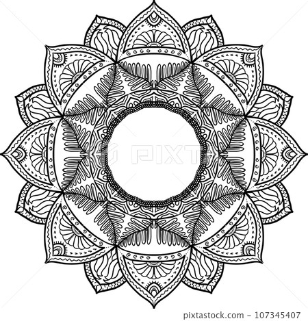 Ornament black mandala. Ornament black mandala. 107345407