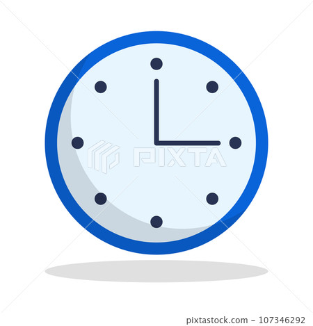 Clock icon and shadow blue 107346292