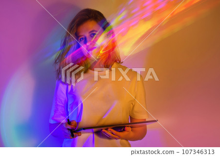Art studio interior create a serene environment for girl student to create digital art. Attractive woman bring their digital creativity to life. Art studio interior create a serene environment for girl student to create digital art. Attractive woman bring their digital creativity to life. 107346313