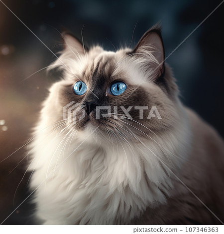 portrait of a beautiful gray cat 107346363