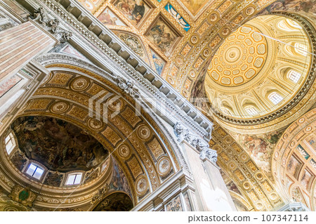 Interior of the Gesu Nuovo church in Naples, Italy 107347114