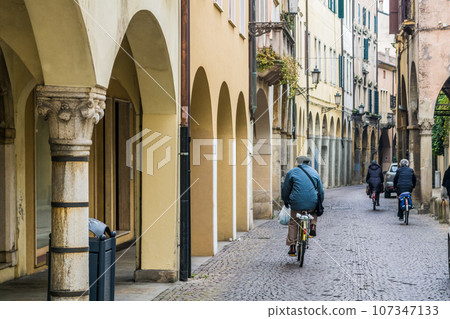 Typical street in Padova, Italy 107347133