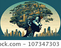 African woman. Generated with AI 107347303