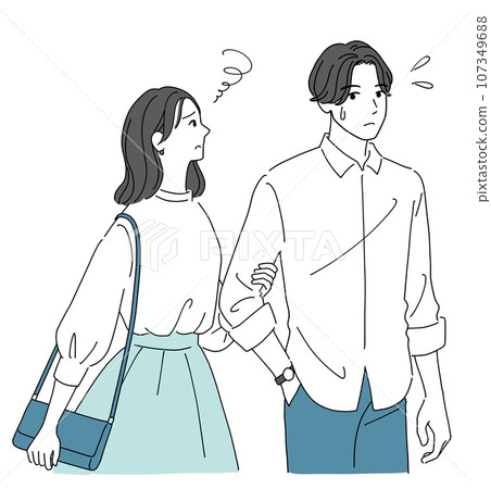 約會時不耐煩的男人和失望的女人 約會時不耐煩的男人和失望的女人 107349688