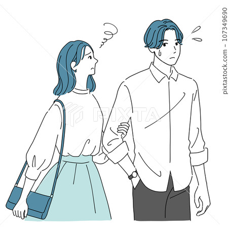 Men who are impatient and women who are disappointed during a date Men who are impatient and women who are disappointed during a date 107349690