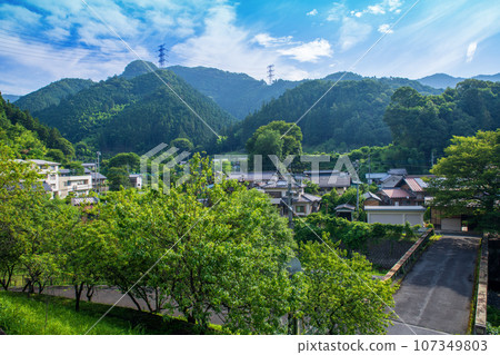 View from Yoshida Genki Village, Yoshida River, cityscape, midsummer scenery, Kamiyoshida, Chichibu City 107349803