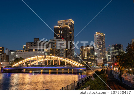 大阪中之島堂島川夜景 大阪中之島堂島川夜景 107350457