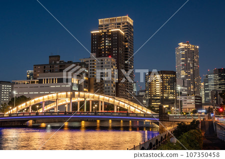 大阪中之島堂島川夜景 大阪中之島堂島川夜景 107350458