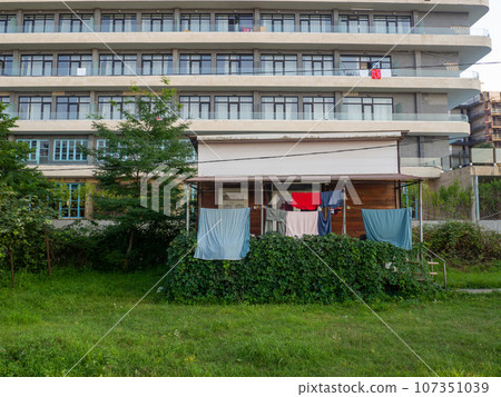 Multi-tiered hotel building and the private sector. Rented housing. Resort place. architecture of the south. Multi-tiered hotel building and the private sector. Rented housing. Resort place. architecture of the south. 107351039