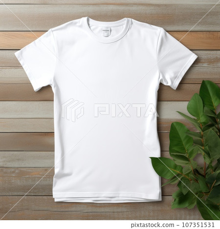 Blank t shirt mockup. Template blank shirt top view. background with composition frame. AI Generative. 107351531
