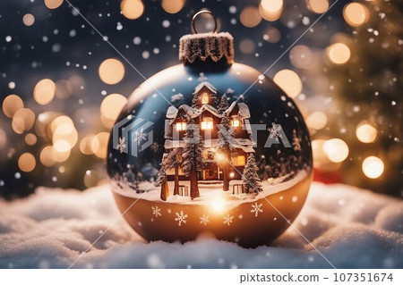 composite image of snow falling 107351674