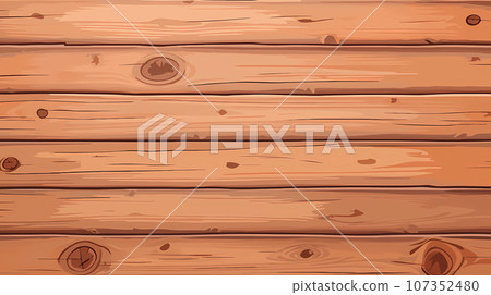 手绘卡通木板背景插画 107352480