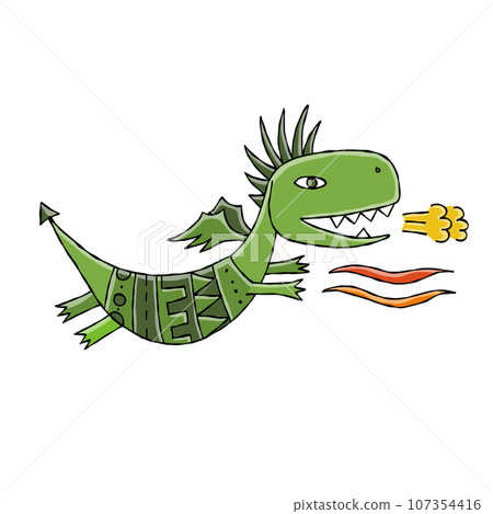 Funny Dragon character isolated on white. Symbol of Chinese New Year 2024 for your design Funny Dragon character isolated on white. Symbol of Chinese New Year 2024 for your design 107354416