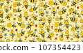 Funny Bees family. Beehive seamless pattern background for your design Funny Bees family. Beehive seamless pattern background for your design 107354423