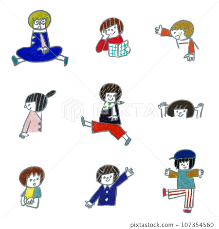 Children in various poses 107354560