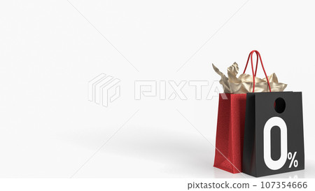 The shopping bag and zero percent for free tax or promotion concept 3d rendering The shopping bag and zero percent for free tax or promotion concept 3d rendering 107354666
