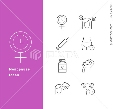 Menopause line icon set 107354788