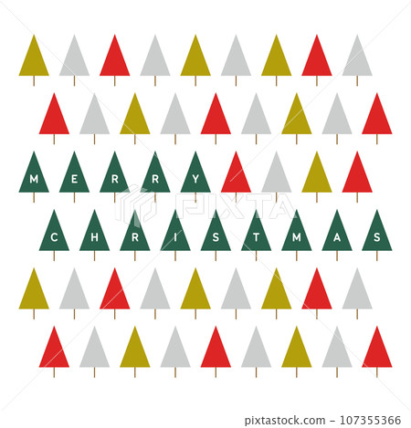 Stylish Scandinavian Christmas tree card design 107355366