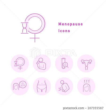 Menopause color icon set Menopause color icon set 107355587