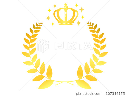 Simple ranking decorative frame with laurel and crown, laurel wreath Simple ranking decorative frame with laurel and crown, laurel wreath 107356155