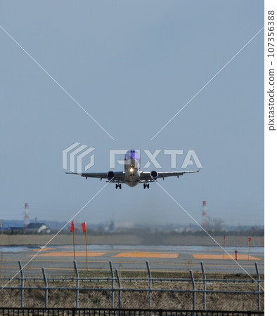 Passenger plane landing 107356388