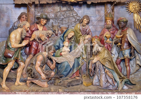 Nativity Scene, altarpiece in the church of Saint Matthew in Stitar, Croatia 107358176