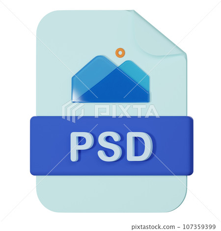 psd filename extension 3d icon 107359399