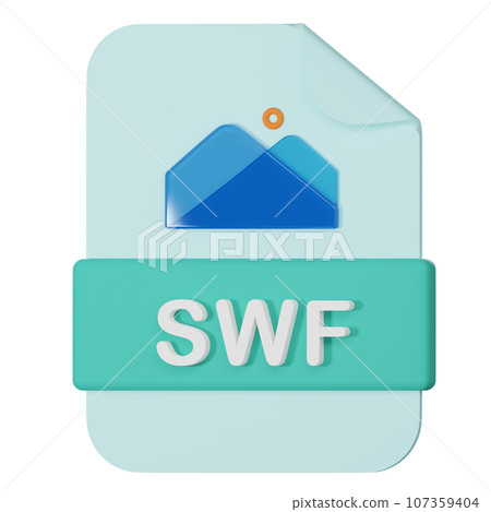 swf filename extension 3d icon 107359404