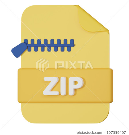 zip filename extension 3d icon 107359407