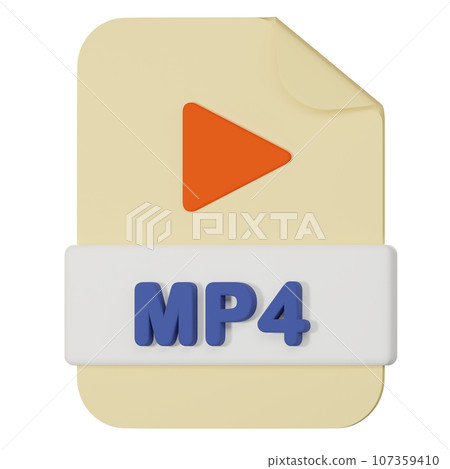 mp4 filename extension 3d icon 107359410