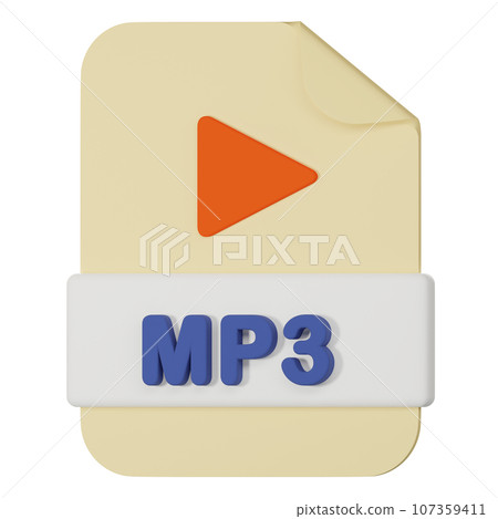 mp3 filename extension 3d icon mp3 filename extension 3d icon 107359411