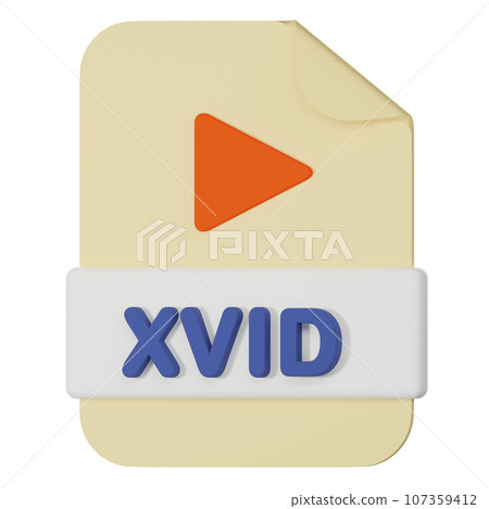 xvid filename extension 3d icon 107359412