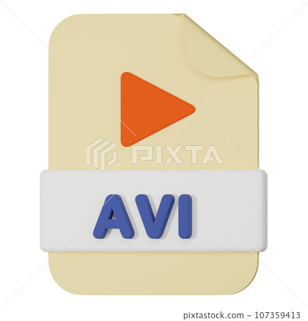 avi filename extension 3d icon 107359413