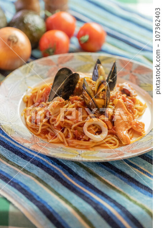 seafood pescatore pasta seafood pescatore pasta 107362403