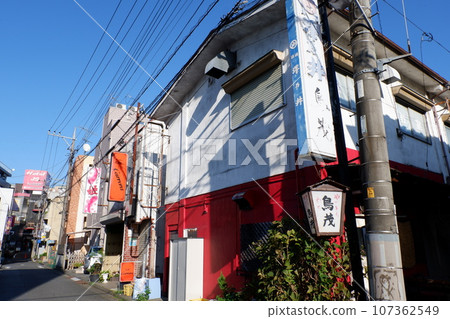 Restaurant street in front of Fussa Station Restaurant street in front of Fussa Station 107362549