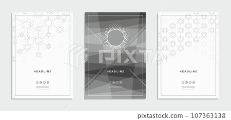 Abstract geometric technological company brochure. Vector business flyer. 107363138