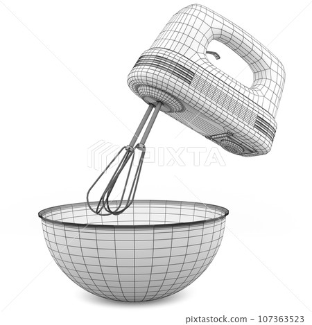 Electric mixer kitchen appliance for mixing and blending on white background 107363523