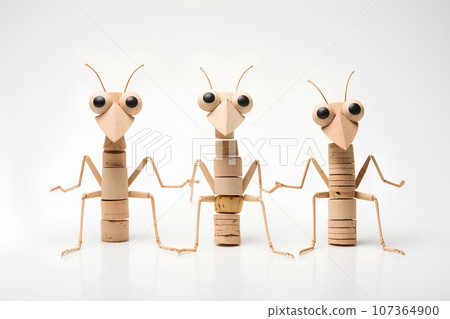 Cute praying mantis (3D pictogram) Cute praying mantis (3D pictogram) 107364900