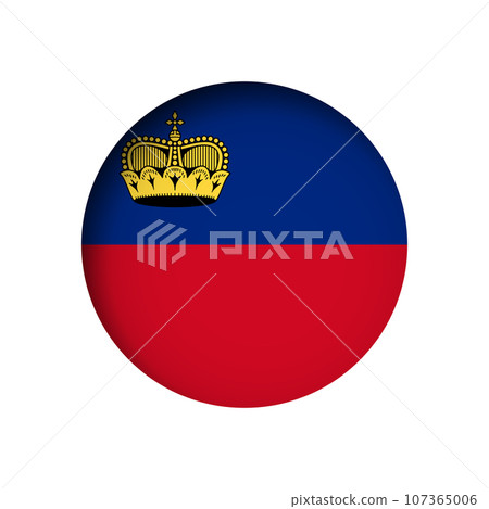Liechtenstein flag - behind the cut circle paper hole with inner shadow. 107365006