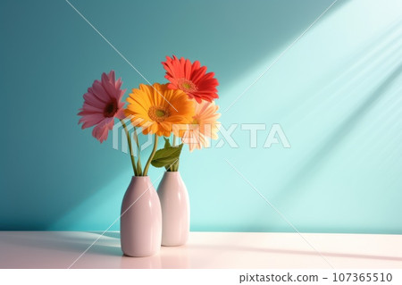 Pastel flowers minimalistic background pastel colours AI generation Pastel flowers minimalistic background pastel colours AI generation 107365510