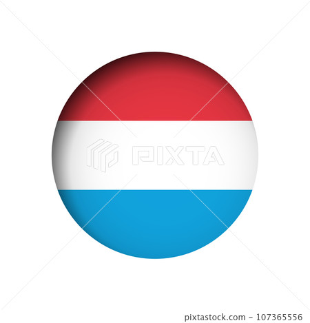Luxembourg flag - behind the cut circle paper hole with inner shadow. Luxembourg flag - behind the cut circle paper hole with inner shadow. 107365556