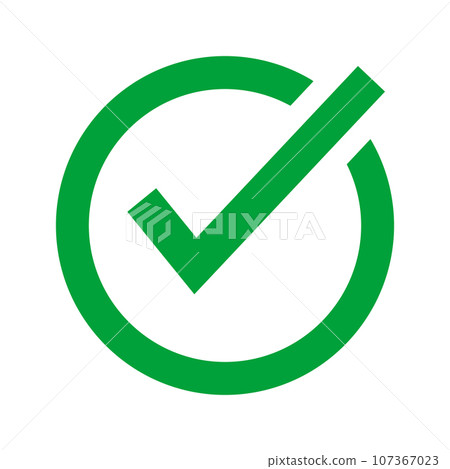 round check mark green 107367023