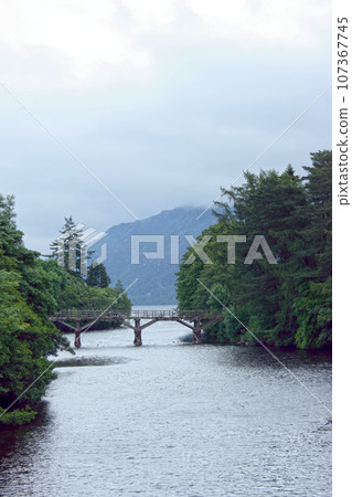 Bridge crossing the Loch Ness in Fort Augustus Bridge crossing the Loch Ness in Fort Augustus 107367745