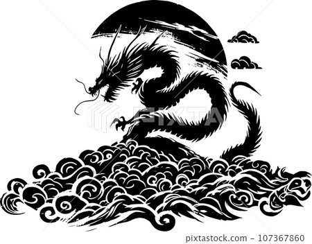 Dragon New Year's card zodiac icon 107367860
