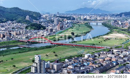 Aerial view of Miyajima from the Otagawa River Aerial view of Miyajima from the Otagawa River 107368610