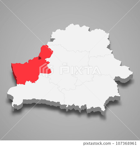 Grodno oblast region location within Belarus 3d imap 107368961