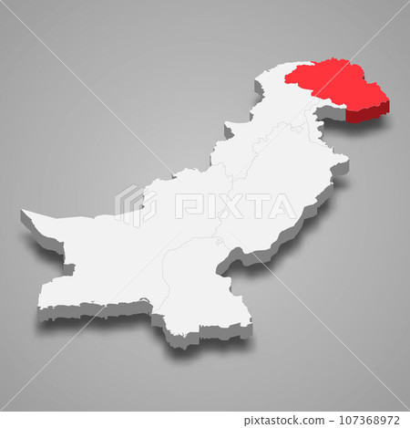 Gilgit-Baltistan state location within Pakistan 3d imap Gilgit-Baltistan state location within Pakistan 3d imap 107368972