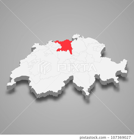 Aargau cantone location within Switzerland 3d map Aargau cantone location within Switzerland 3d map 107369027